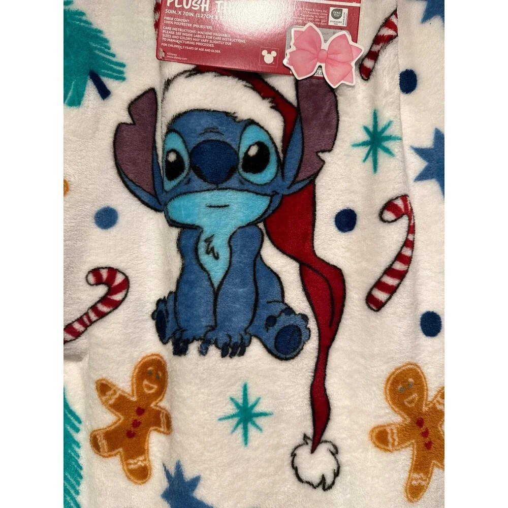 2025 Disney Christmas Stitch Plush Throw Blanket